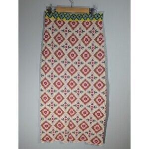 MISA Los Angeles Knit Midi Skirt Sz L Floral Abstract Stretch Artsy Maximalist